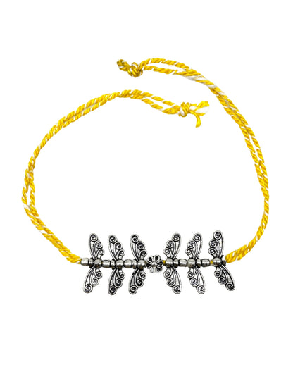 Oxidized Silver Butterfly Rakhi Bracelet For Bro