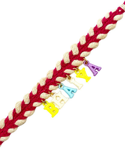 Bhaiya Alphabet Charm Rakhi Bracelet for Bhai Bro
