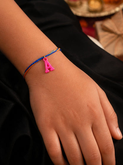 A To Z Beads Letters Kids Rakhi Bracelet For Kids Bhaiya Bro Bhai Gift