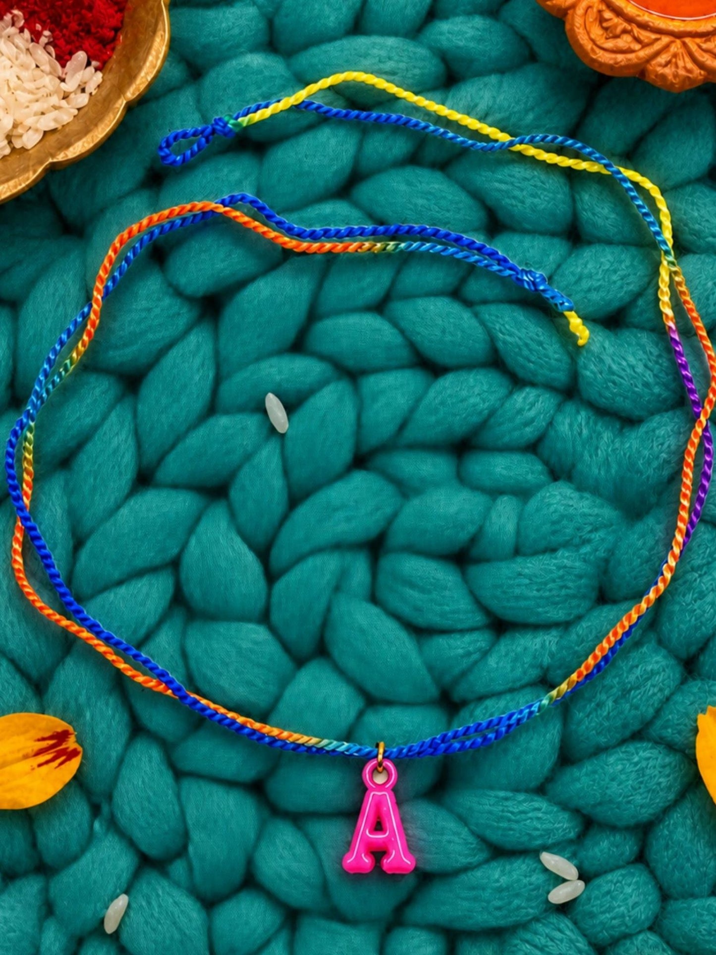 A To Z Beads Letters Kids Rakhi Bracelet For Kids Bhaiya Bro Bhai Gift