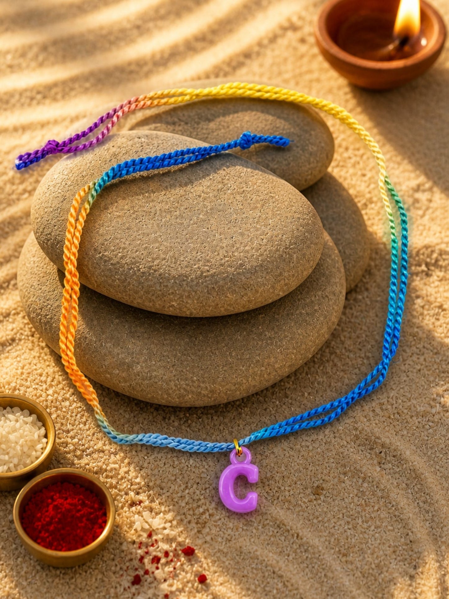 A To Z Beads Letters Kids Rakhi Bracelet For Kids Bhaiya Bro Bhai Gift