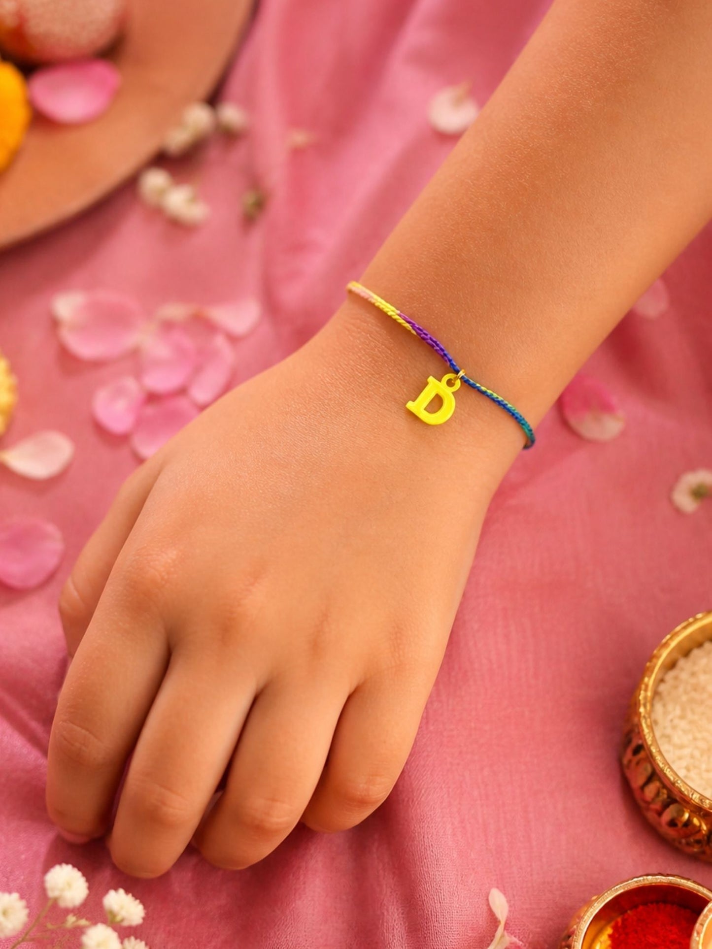 A To Z Beads Letters Kids Rakhi Bracelet For Kids Bhaiya Bro Bhai Gift