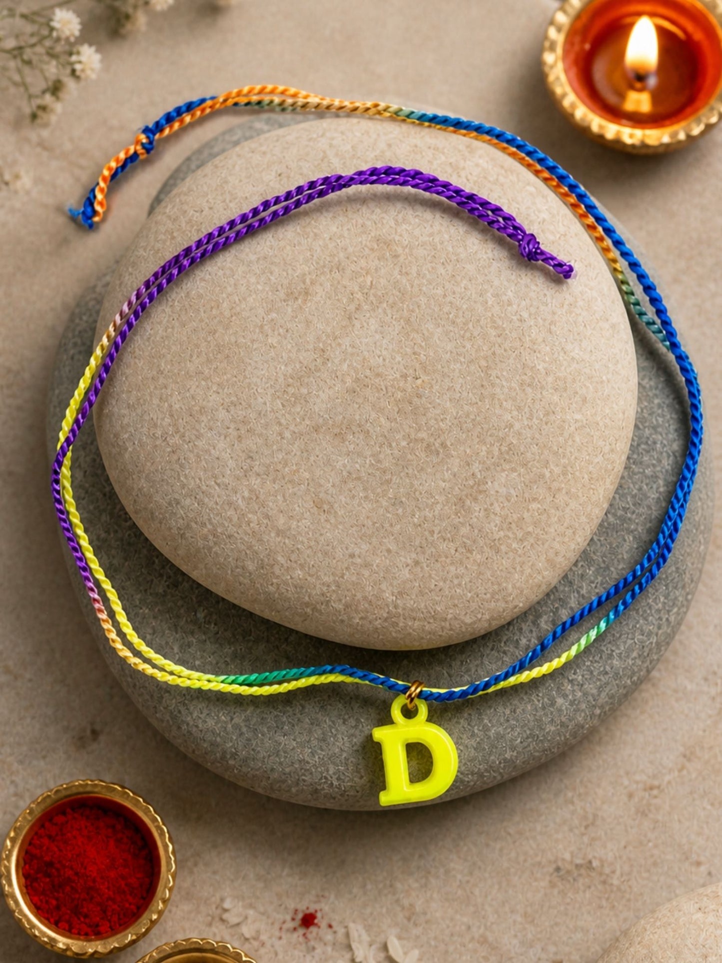 A To Z Beads Letters Kids Rakhi Bracelet For Kids Bhaiya Bro Bhai Gift
