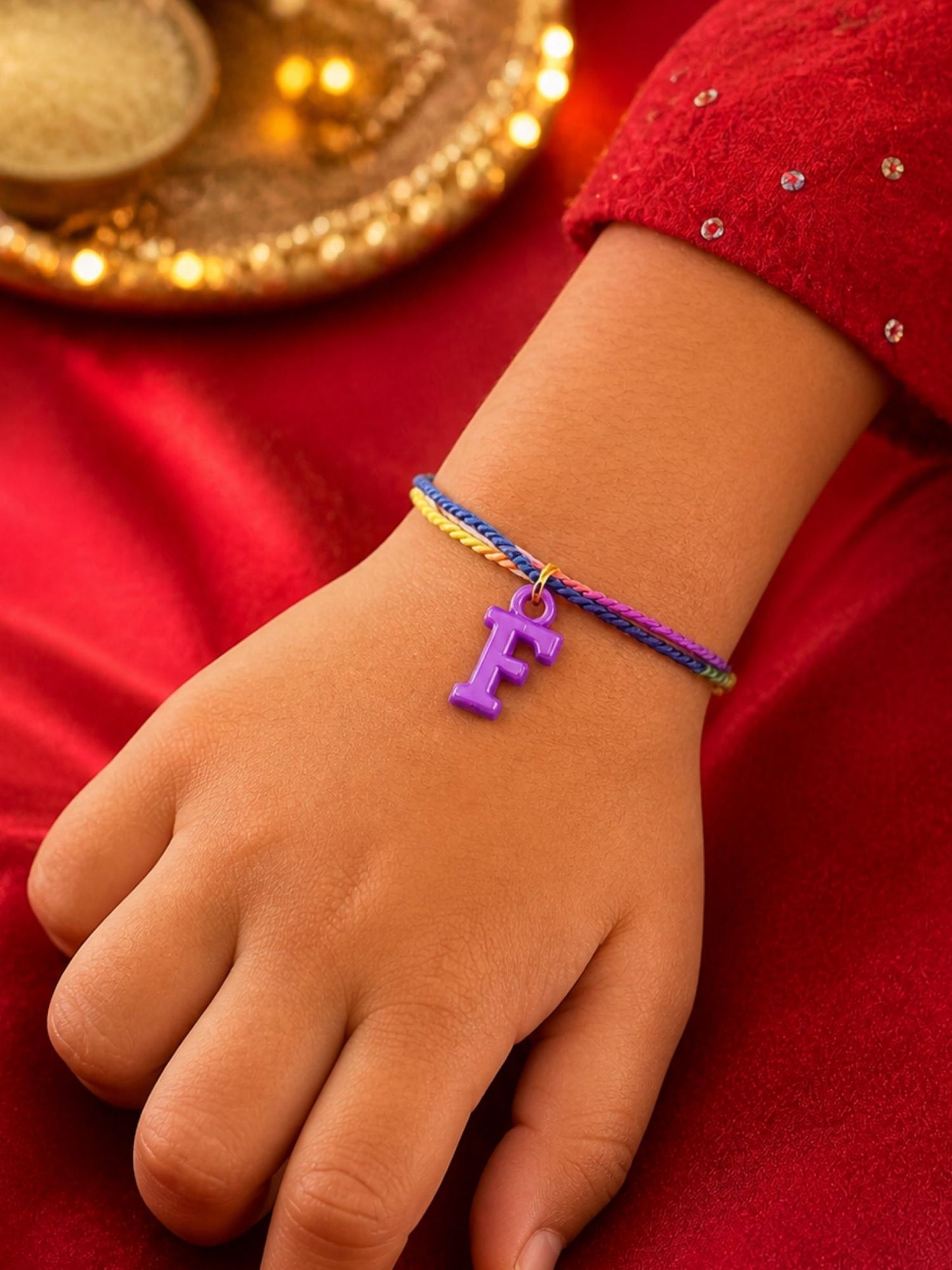 A To Z Beads Letters Kids Rakhi Bracelet For Kids Bhaiya Bro Bhai Gift