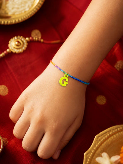 A To Z Beads Letters Kids Rakhi Bracelet For Kids Bhaiya Bro Bhai Gift