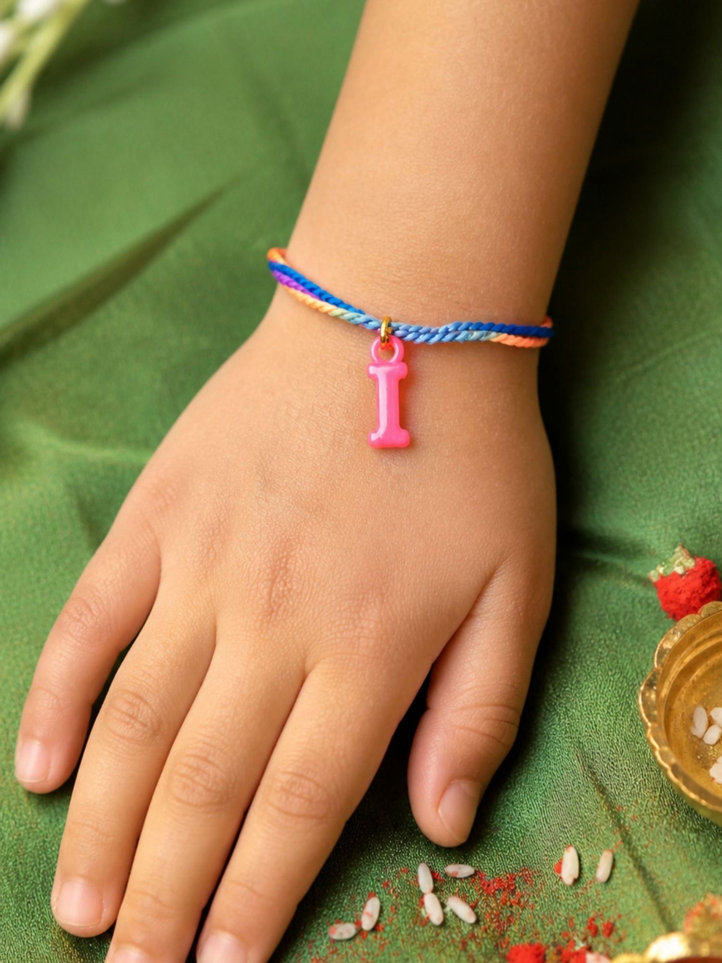 A To Z Beads Letters Kids Rakhi Bracelet For Kids Bhaiya Bro Bhai Gift