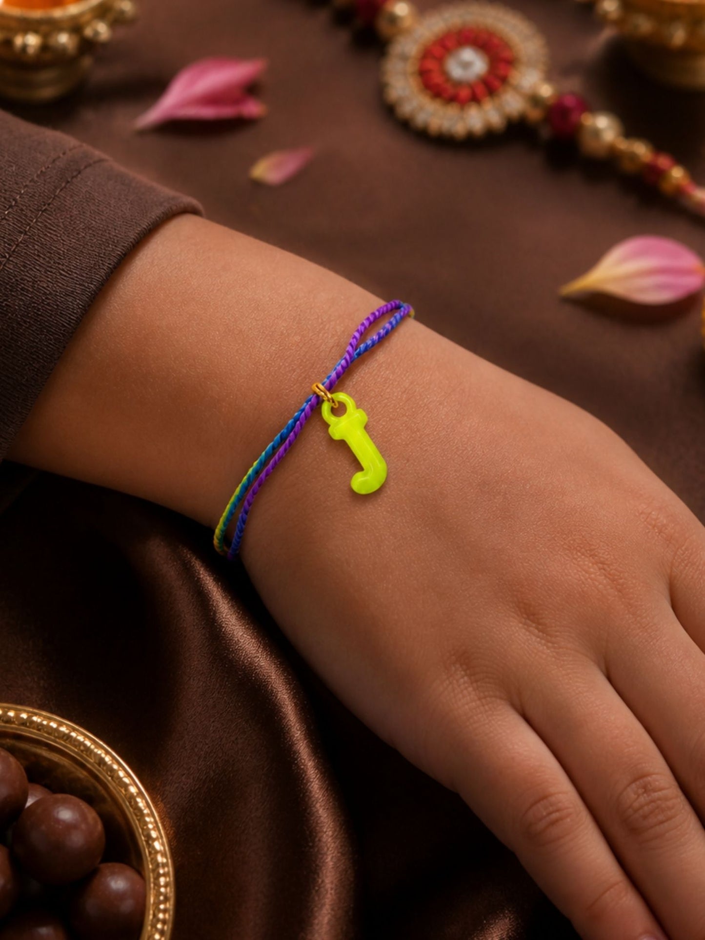 A To Z Beads Letters Kids Rakhi Bracelet For Kids Bhaiya Bro Bhai Gift