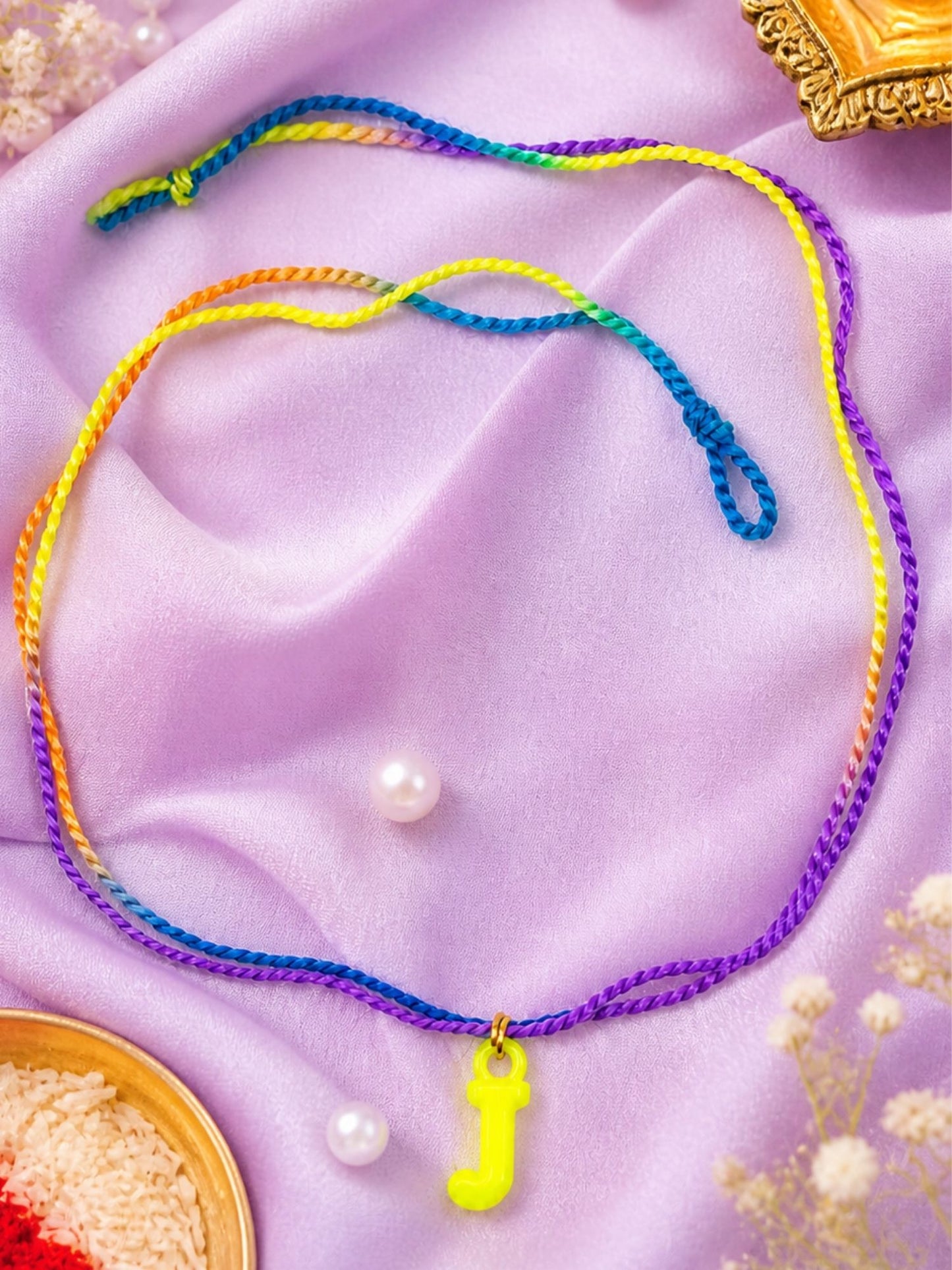 A To Z Beads Letters Kids Rakhi Bracelet For Kids Bhaiya Bro Bhai Gift