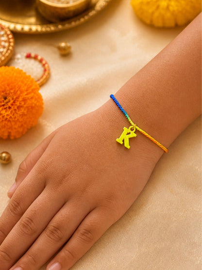 A To Z Beads Letters Kids Rakhi Bracelet For Kids Bhaiya Bro Bhai Gift