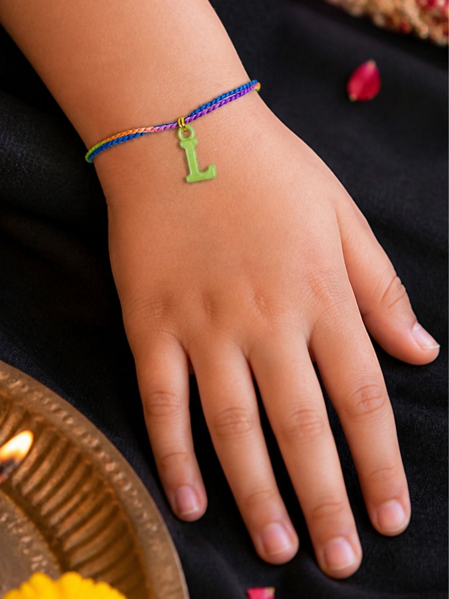 A To Z Beads Letters Kids Rakhi Bracelet For Kids Bhaiya Bro Bhai Gift