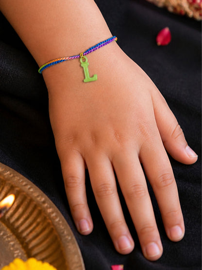 A To Z Beads Letters Kids Rakhi Bracelet For Kids Bhaiya Bro Bhai Gift
