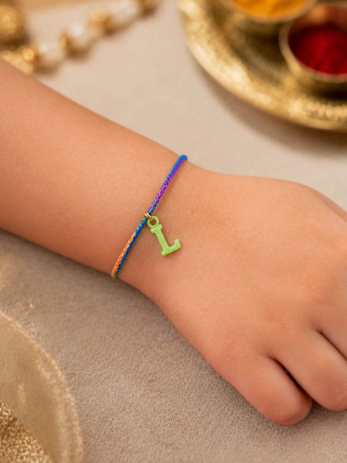 A To Z Beads Letters Kids Rakhi Bracelet For Kids Bhaiya Bro Bhai Gift