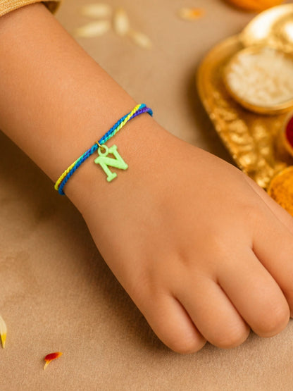 A To Z Beads Letters Kids Rakhi Bracelet For Kids Bhaiya Bro Bhai Gift