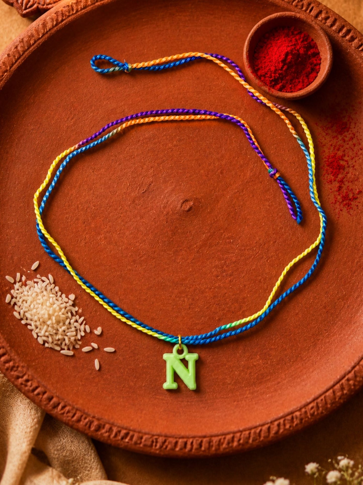 A To Z Beads Letters Kids Rakhi Bracelet For Kids Bhaiya Bro Bhai Gift