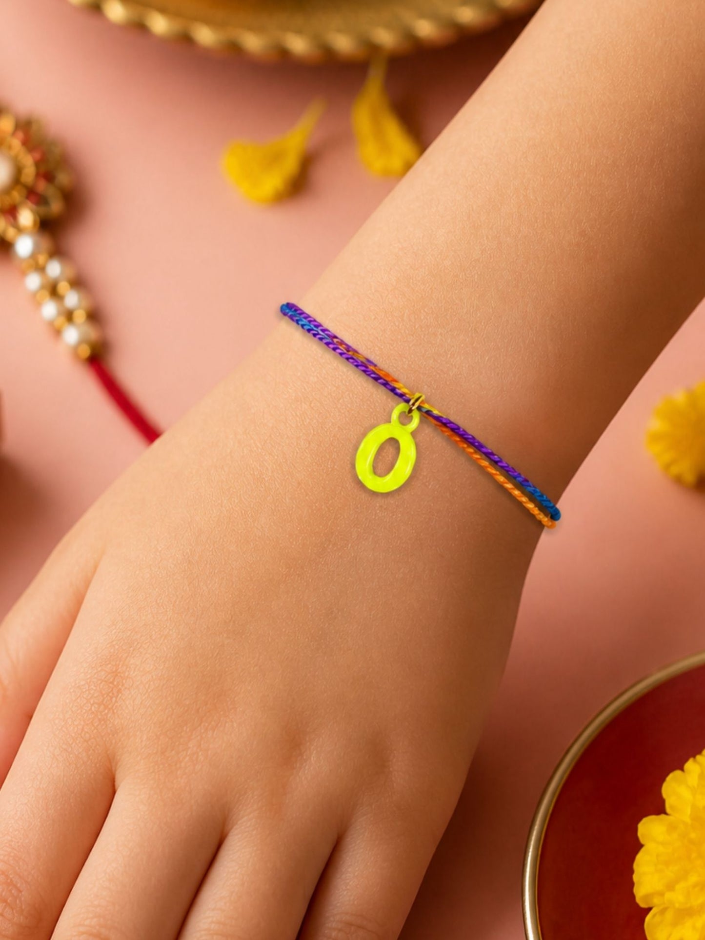 A To Z Beads Letters Kids Rakhi Bracelet For Kids Bhaiya Bro Bhai Gift