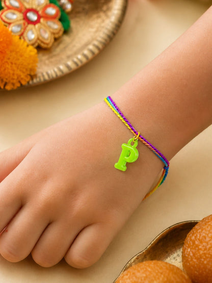 A To Z Beads Letters Kids Rakhi Bracelet For Kids Bhaiya Bro Bhai Gift