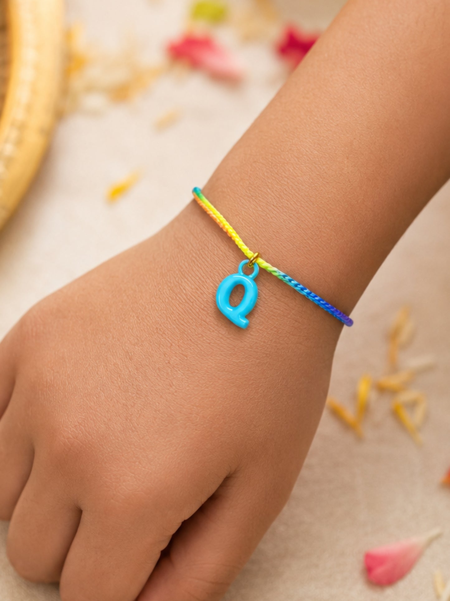 A To Z Beads Letters Kids Rakhi Bracelet For Kids Bhaiya Bro Bhai Gift