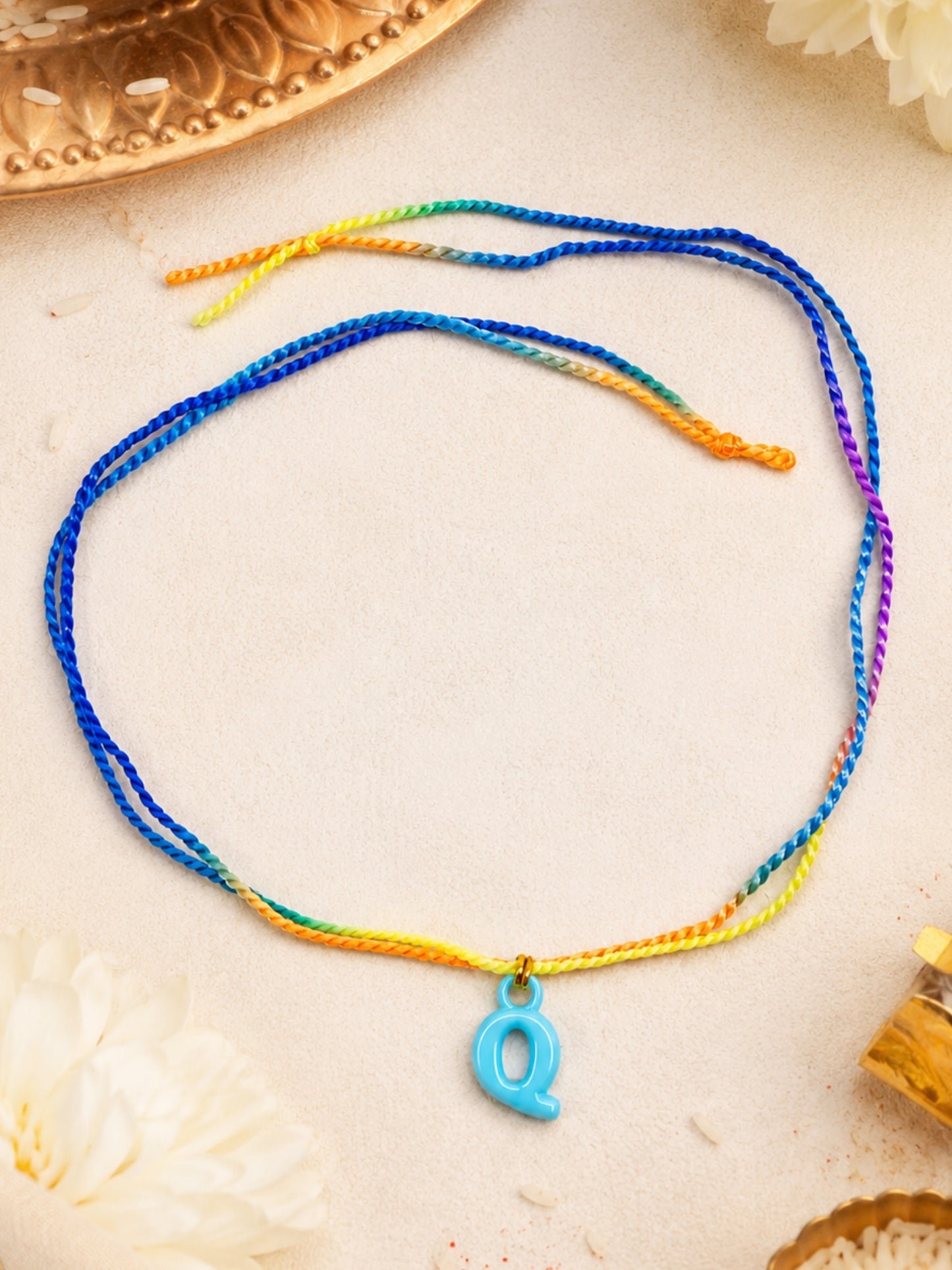 A To Z Beads Letters Kids Rakhi Bracelet For Kids Bhaiya Bro Bhai Gift