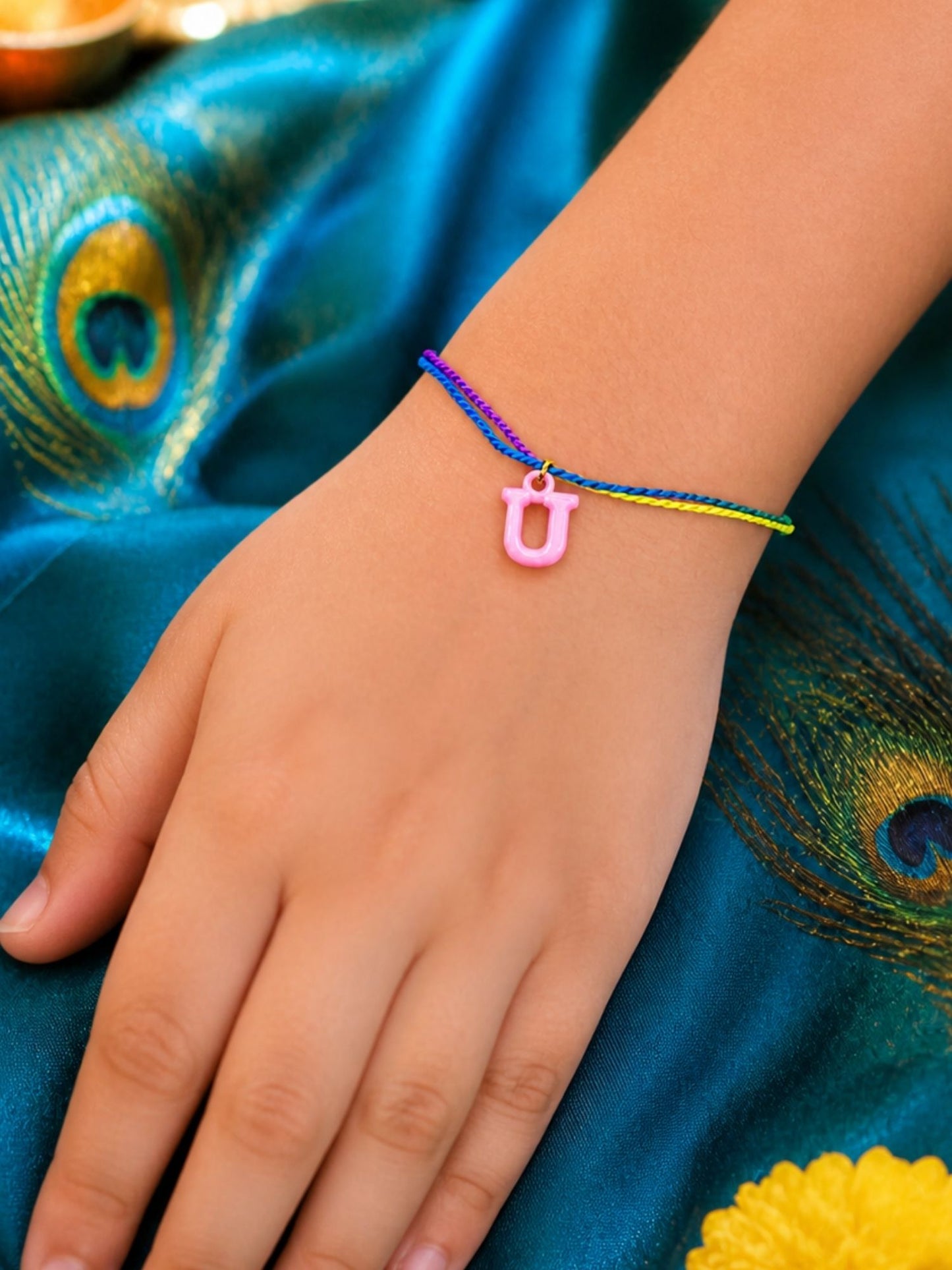 A To Z Beads Letters Kids Rakhi Bracelet For Kids Bhaiya Bro Bhai Gift