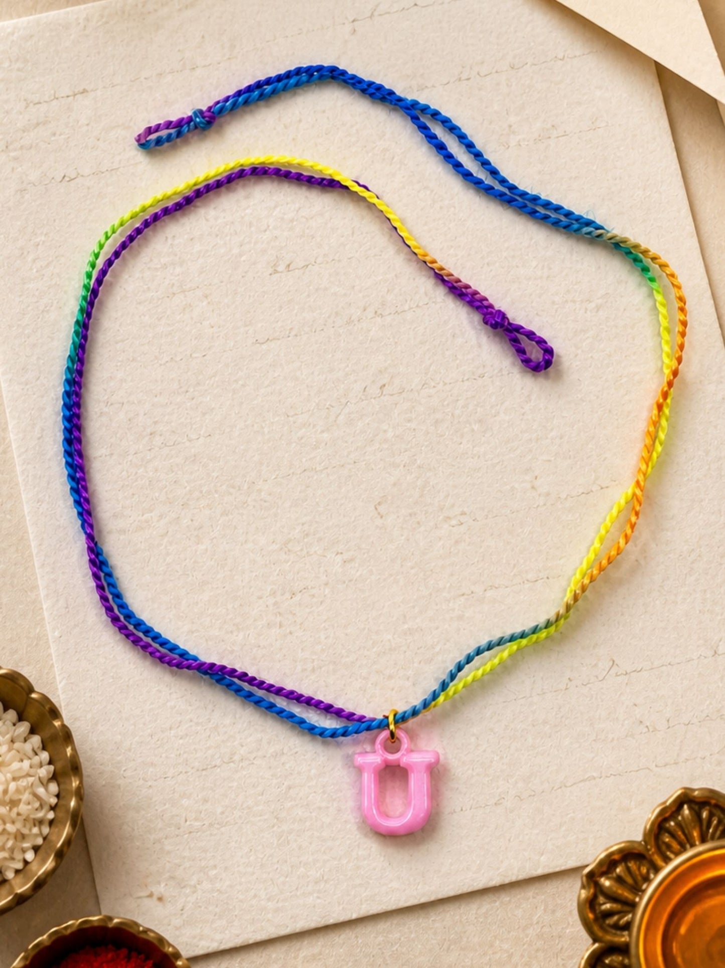 A To Z Beads Letters Kids Rakhi Bracelet For Kids Bhaiya Bro Bhai Gift