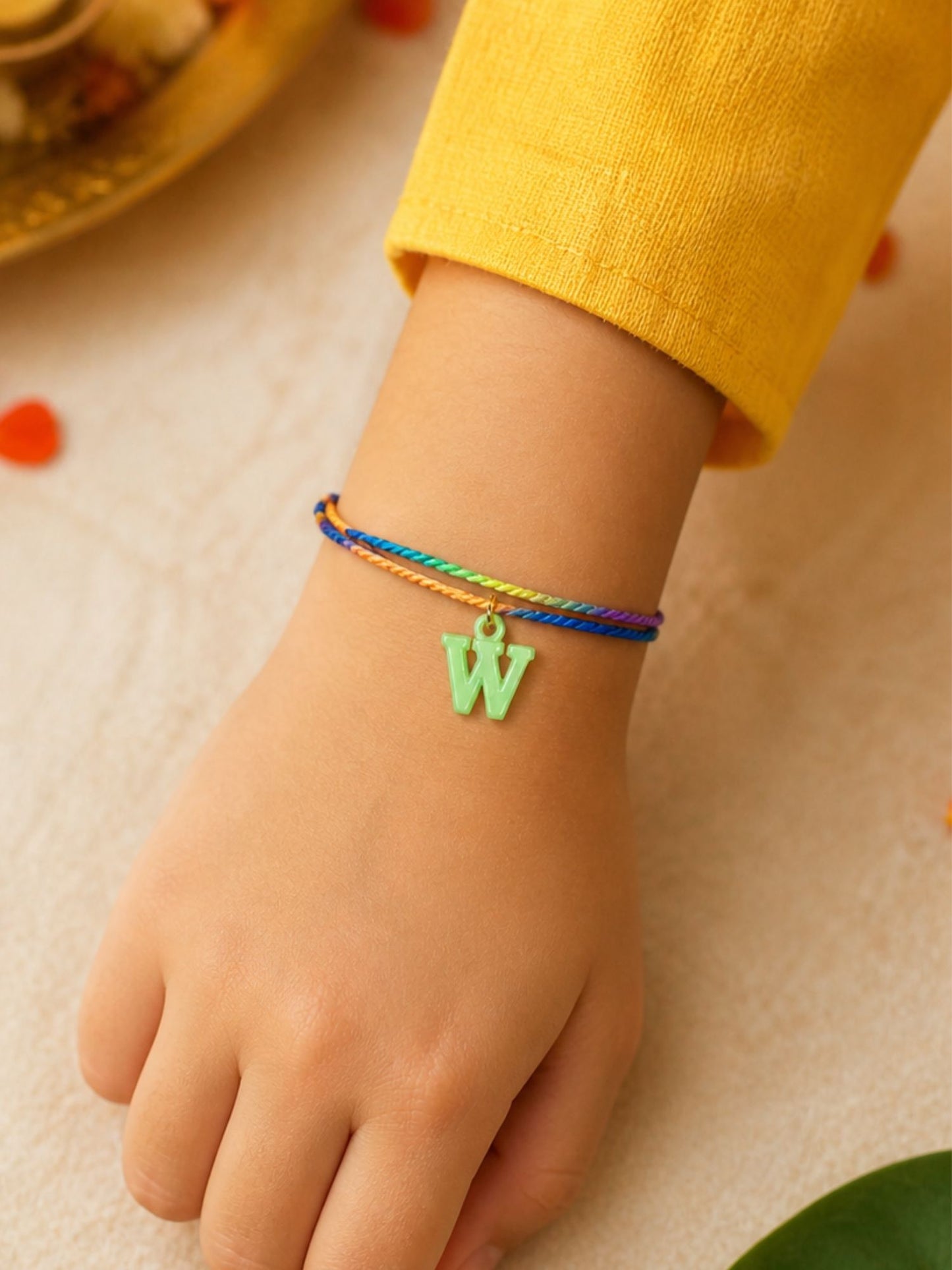 A To Z Beads Letters Kids Rakhi Bracelet For Kids Bhaiya Bro Bhai Gift