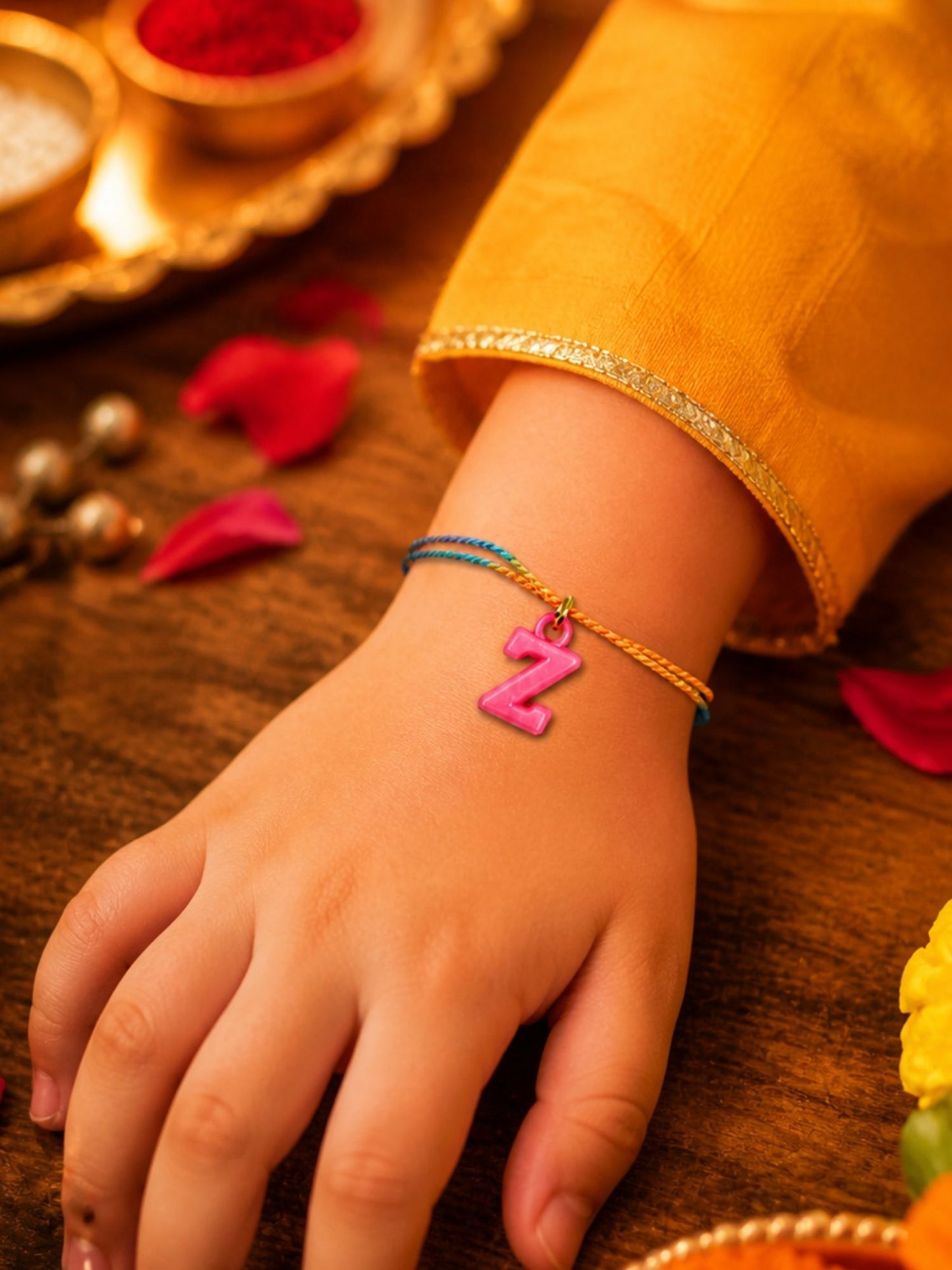 A To Z Beads Letters Kids Rakhi Bracelet For Kids Bhaiya Bro Bhai Gift