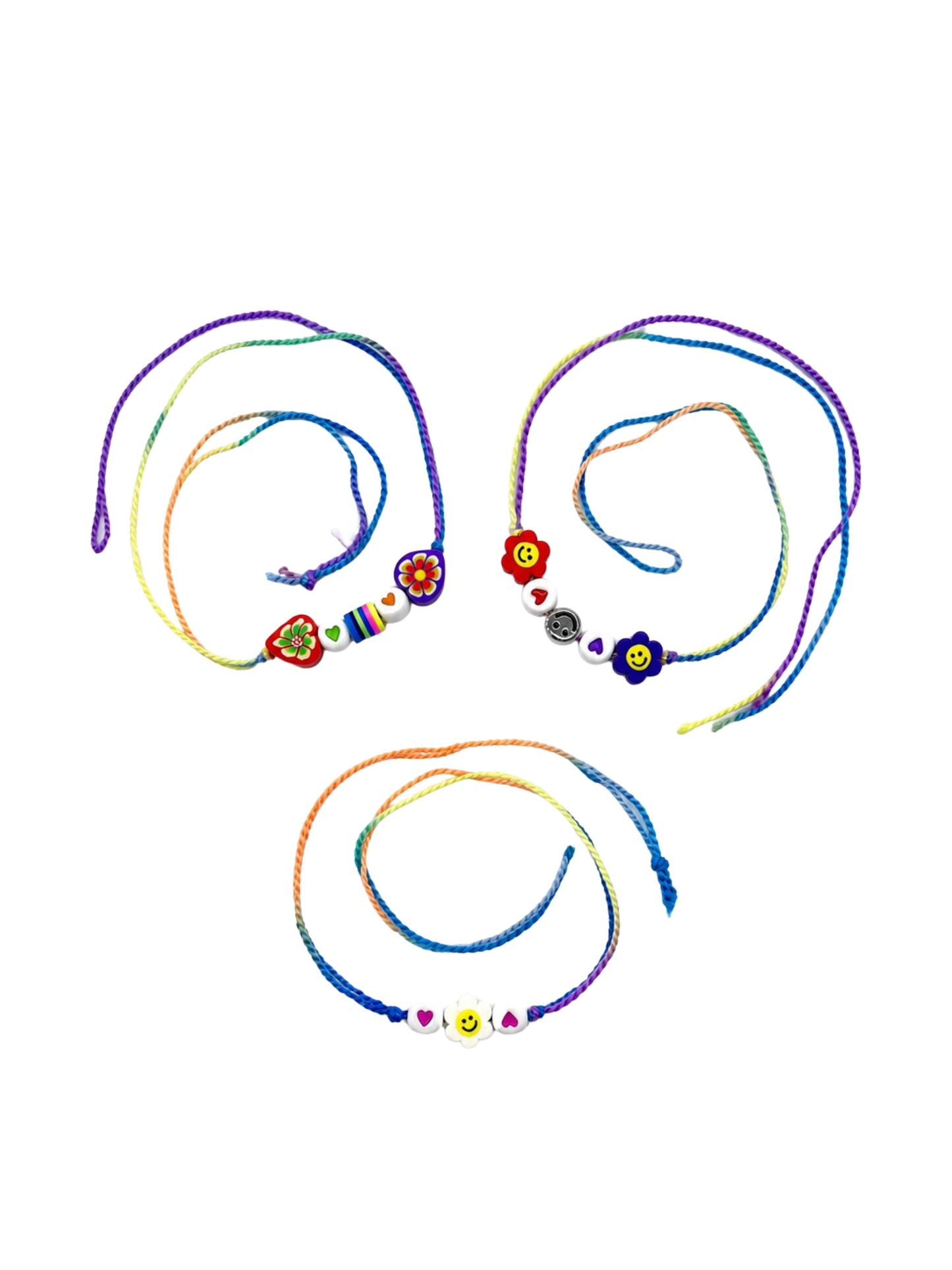 (Set of 3) Smiley Flower Kids Rakhi Bracelet Bhai Bhaiya Bro