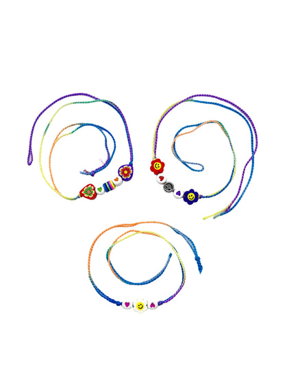 (Set of 3) Smiley Flower Kids Rakhi Bracelet Bhai Bhaiya Bro