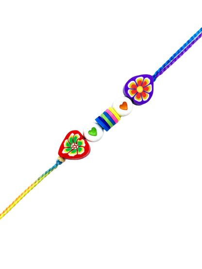 Heart Flower Kids Rakhi Bracelet Bhai Bhaiya Bro