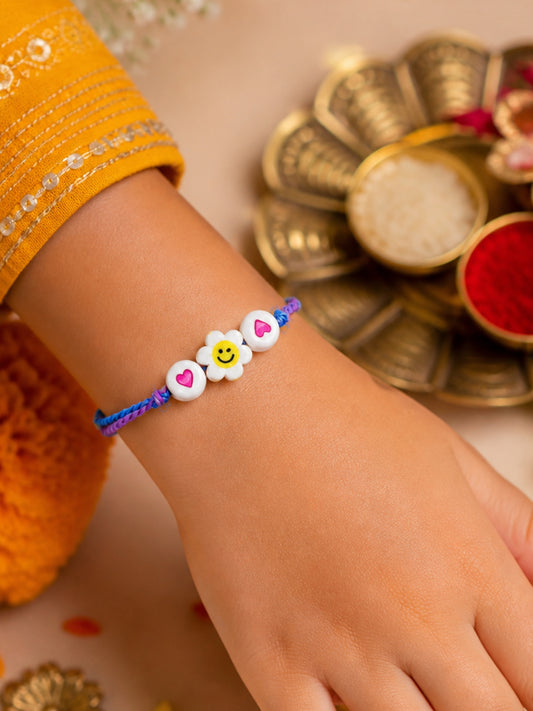 Smiley Flower Kids Rakhi Bracelet Bhai Bhaiya Bro