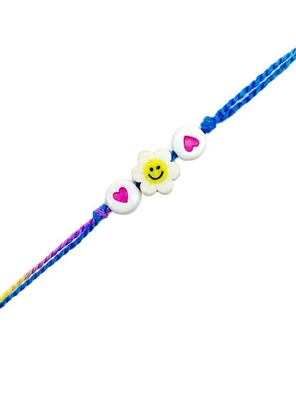 Smiley Flower Kids Rakhi Bracelet Bhai Bhaiya Bro