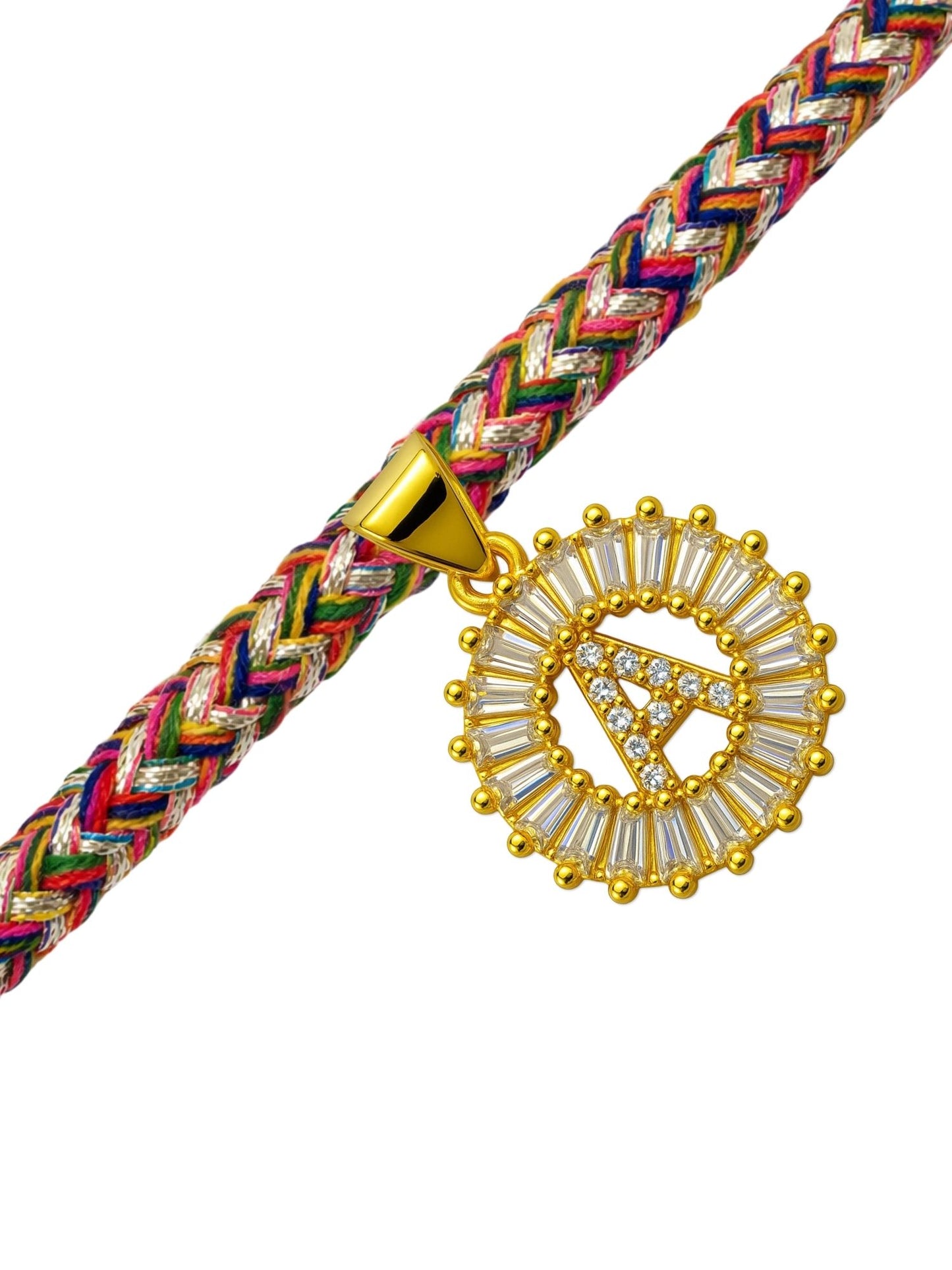 A TO Z Alphabet American Diamond Charm Initial Name Lumba Rakhi Bracelet For Bhaiya Bhabhi