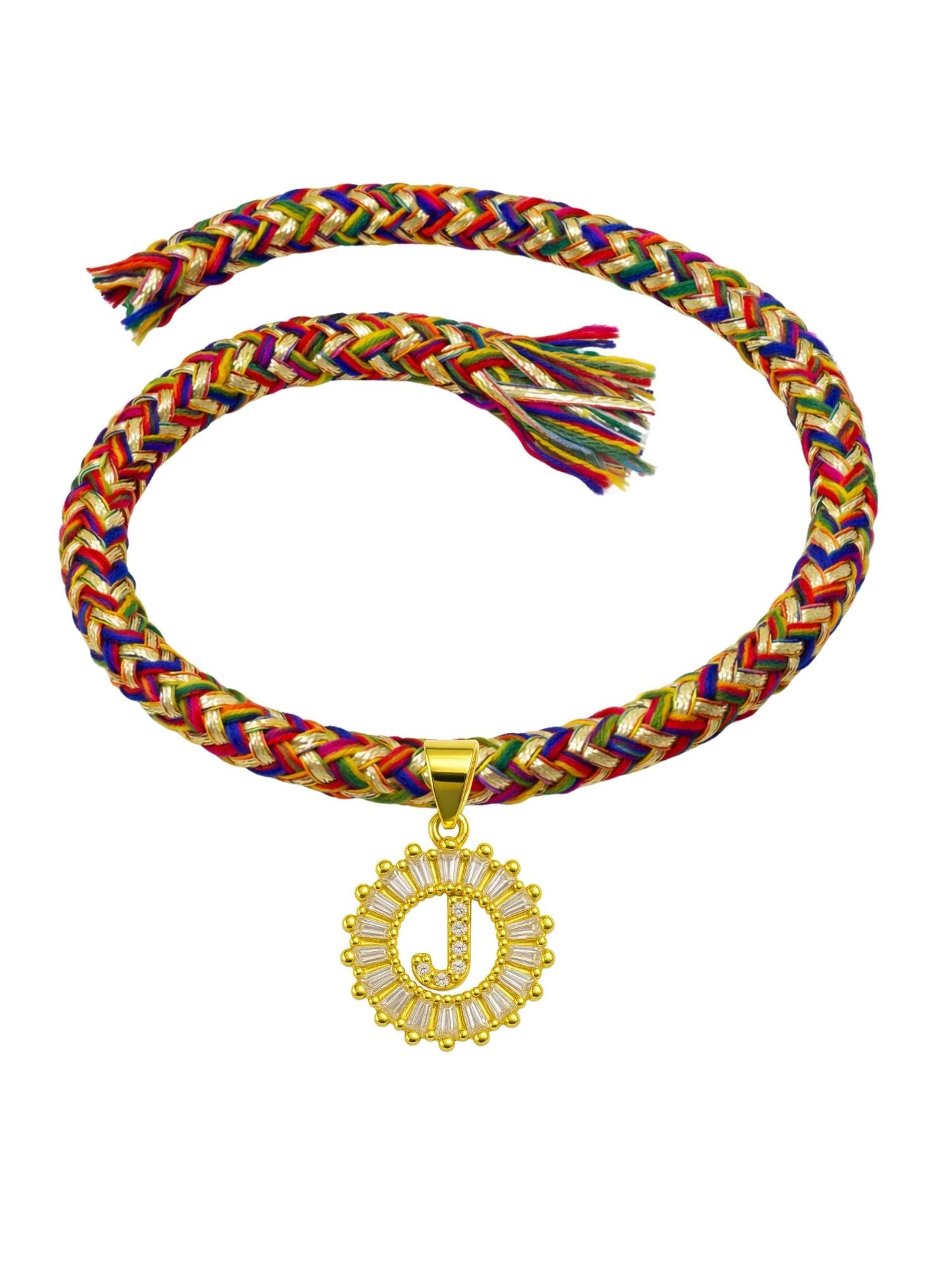A TO Z Alphabet American Diamond Charm Initial Name Lumba Rakhi Bracelet For Bhaiya Bhabhi