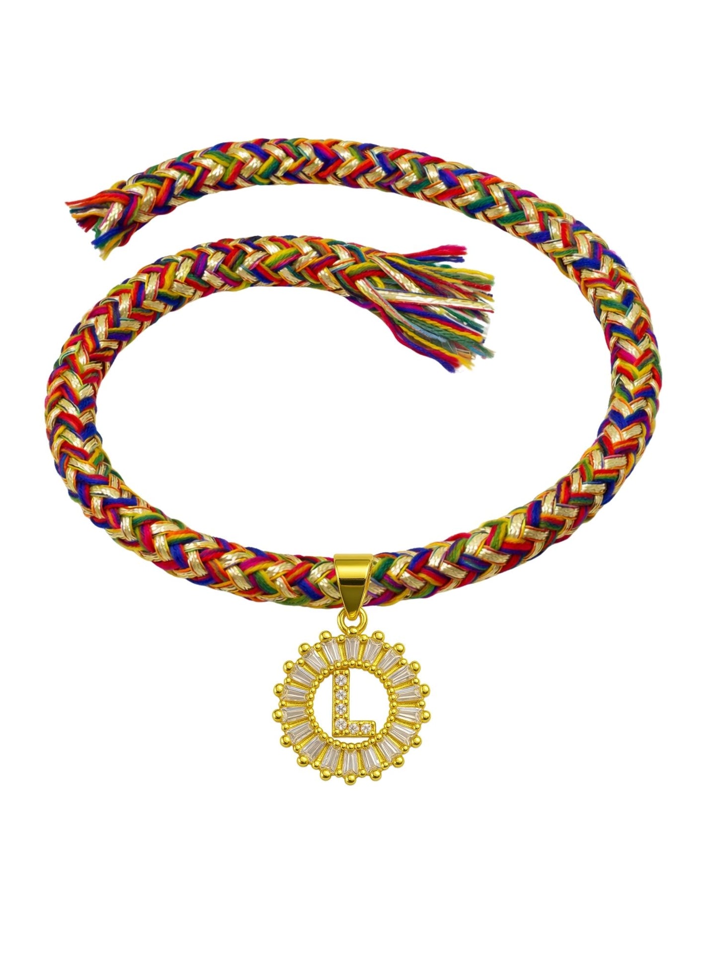 A TO Z Alphabet American Diamond Charm Initial Name Lumba Rakhi Bracelet For Bhaiya Bhabhi