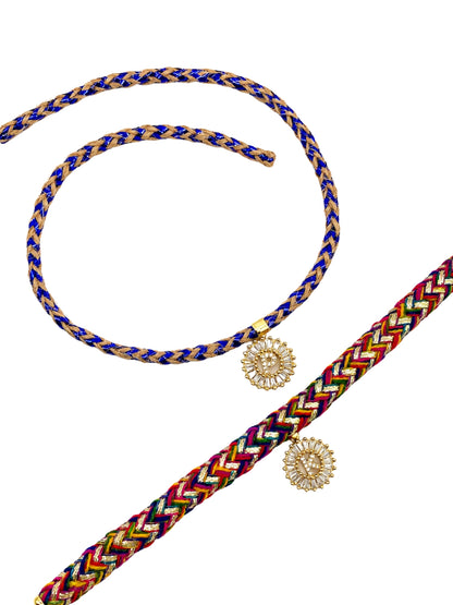 (Set of 2) A To Z Diamond Letters Charm Lumba Rakhi Bhaiya Bhabhi