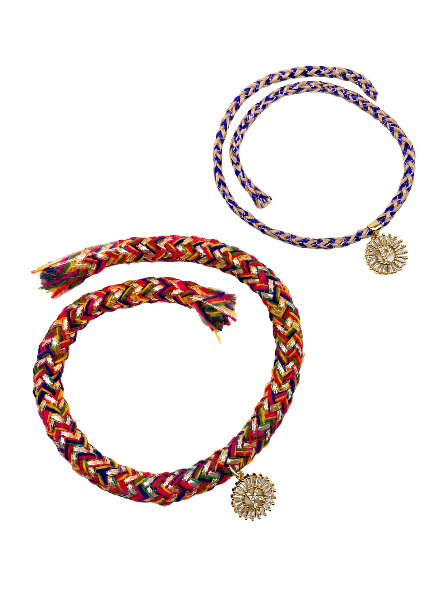 (Set of 2) A To Z Diamond Letters Charm Lumba Rakhi Bhaiya Bhabhi