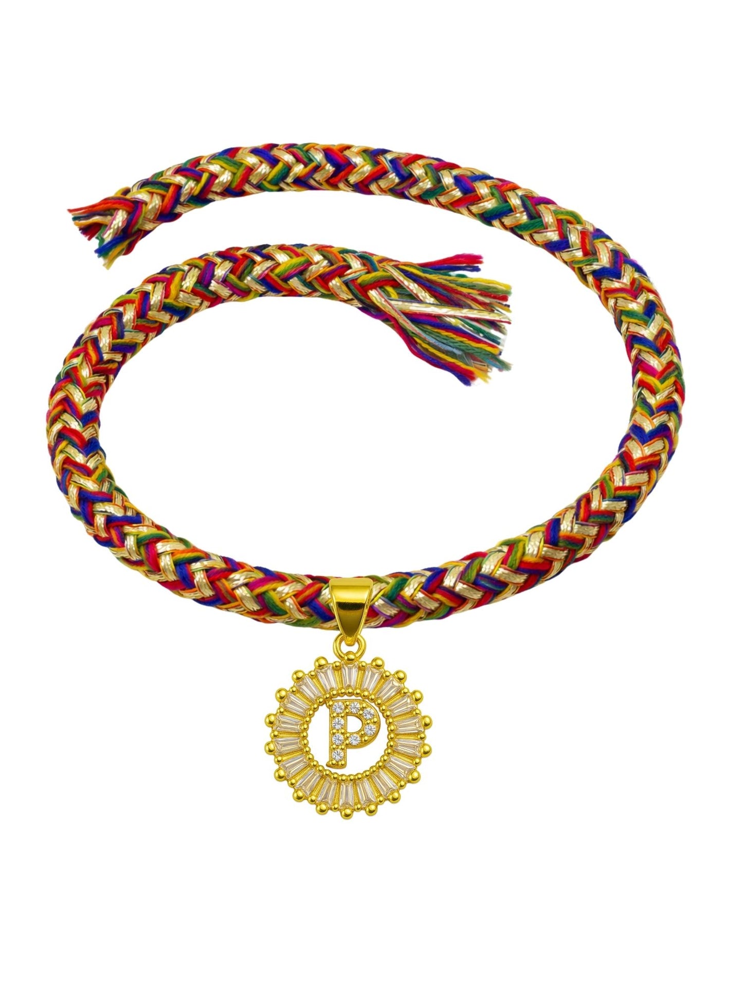 A TO Z Alphabet American Diamond Charm Initial Name Lumba Rakhi Bracelet For Bhaiya Bhabhi