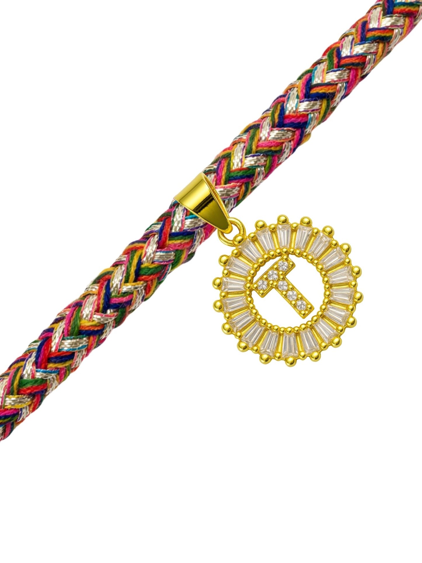 A TO Z Alphabet American Diamond Charm Initial Name Lumba Rakhi Bracelet For Bhaiya Bhabhi