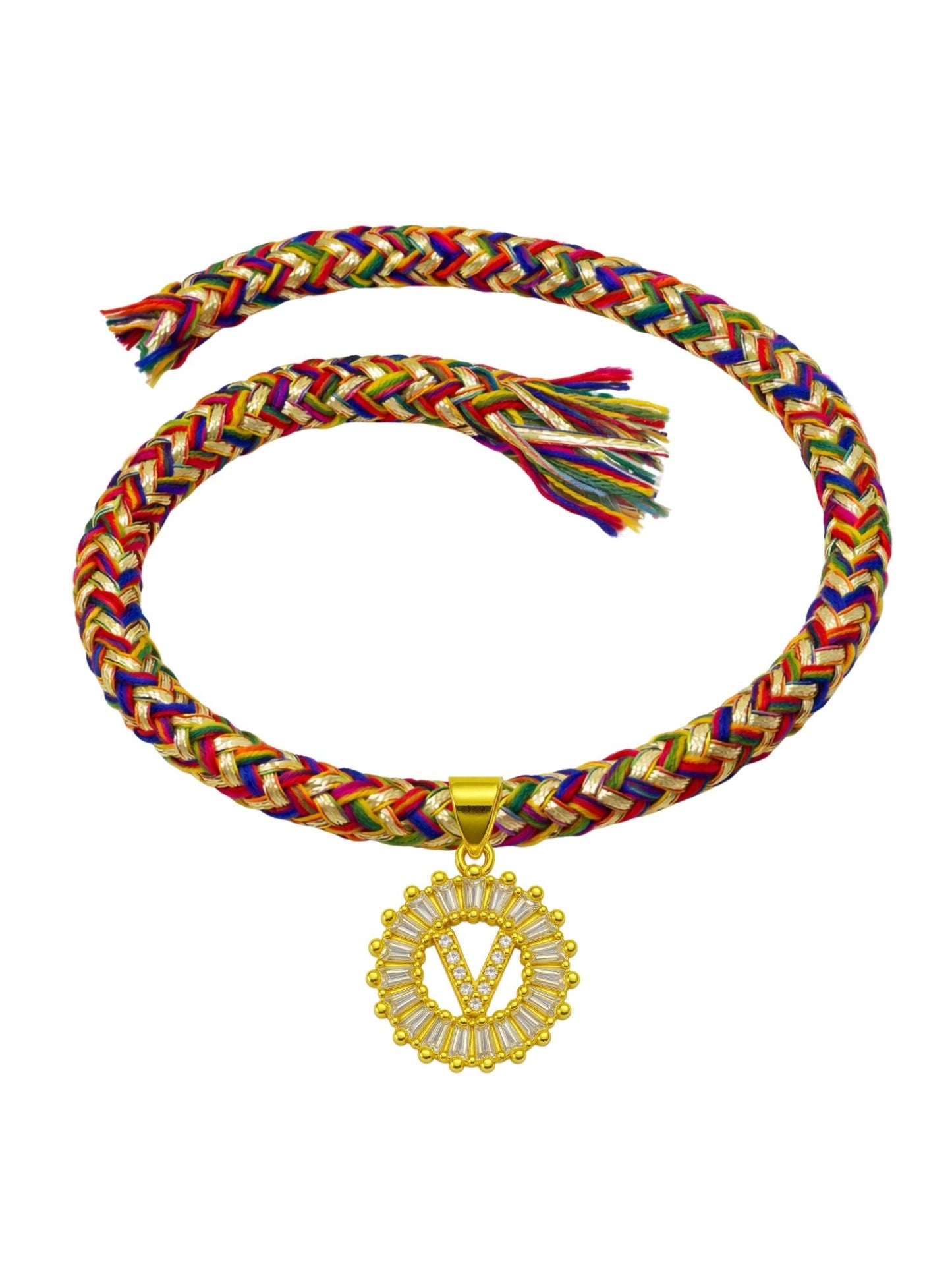 A TO Z Alphabet American Diamond Charm Initial Name Lumba Rakhi Bracelet For Bhaiya Bhabhi