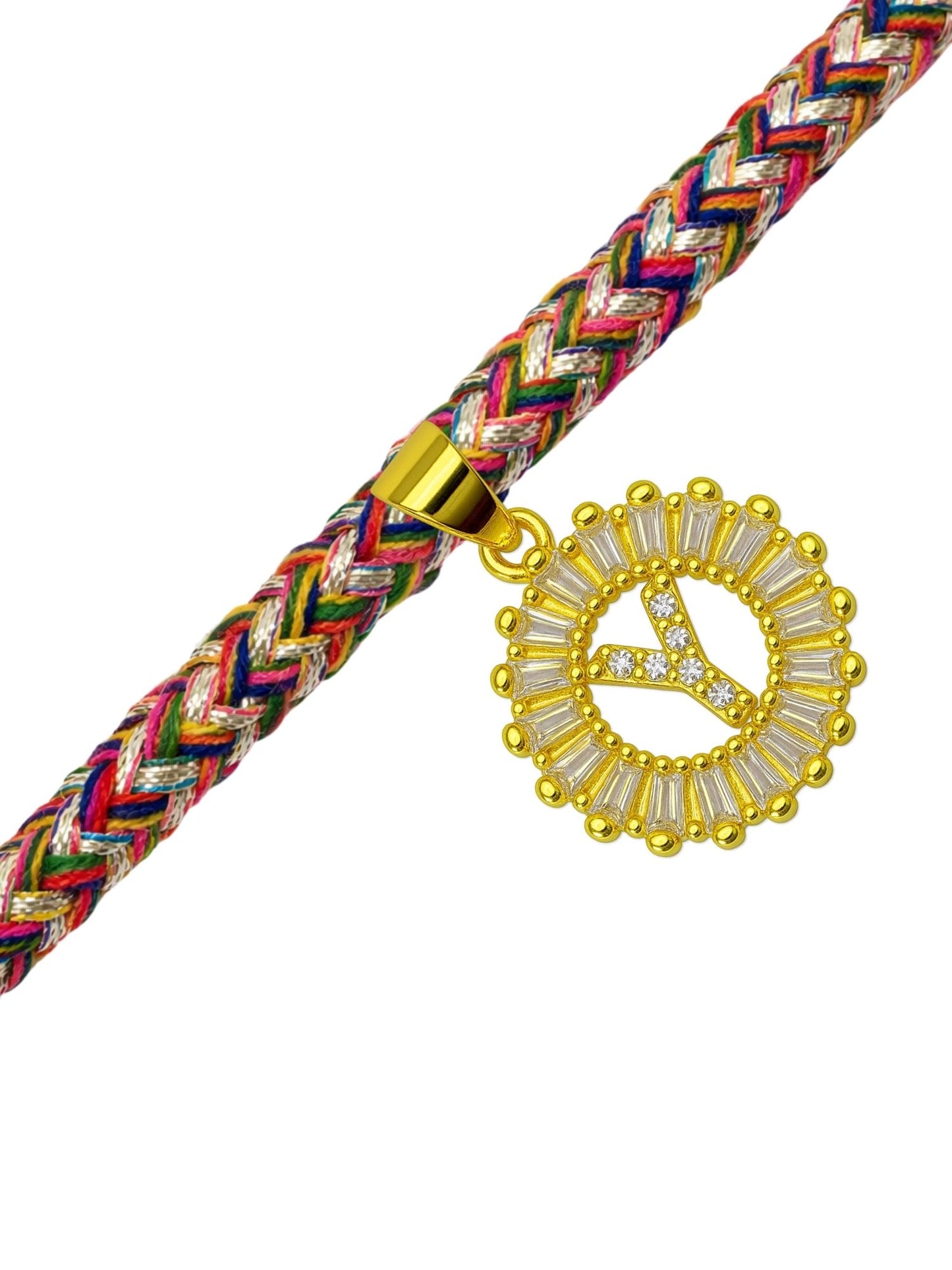A TO Z Alphabet American Diamond Charm Initial Name Lumba Rakhi Bracelet For Bhaiya Bhabhi