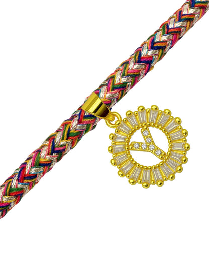 A TO Z Alphabet American Diamond Charm Initial Name Lumba Rakhi Bracelet For Bhaiya Bhabhi