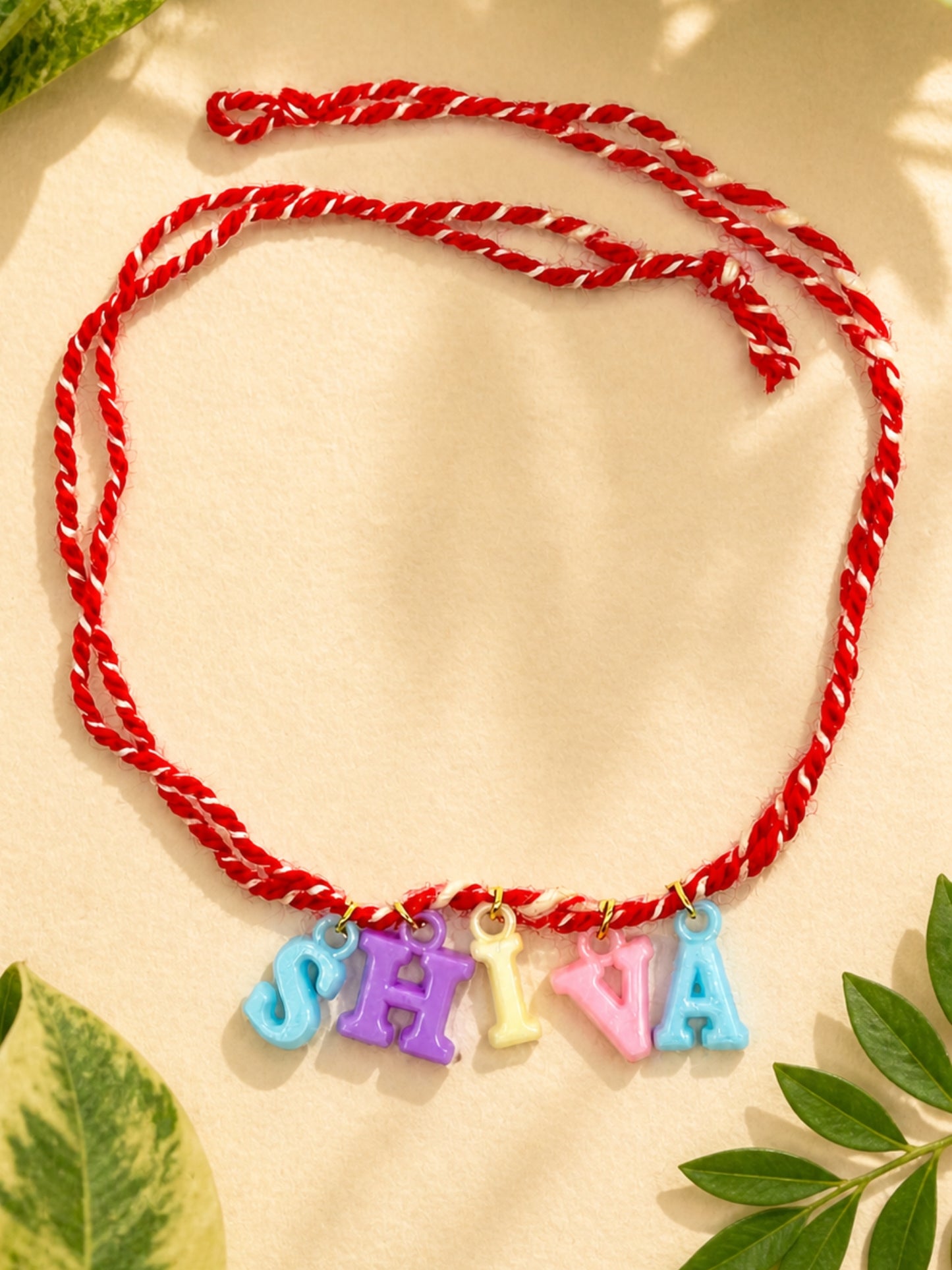 Alphabet Kids Name Rakhi Red Thread  Bhai Bro Gift