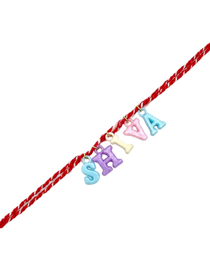 Alphabet Kids Name Rakhi Red Thread  Bhai Bro Gift