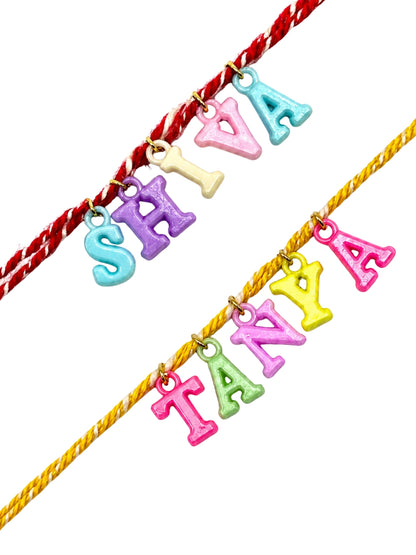 (Set of 2) Alphabet Kids Rakhi Bracelet Bhai Bro Gift