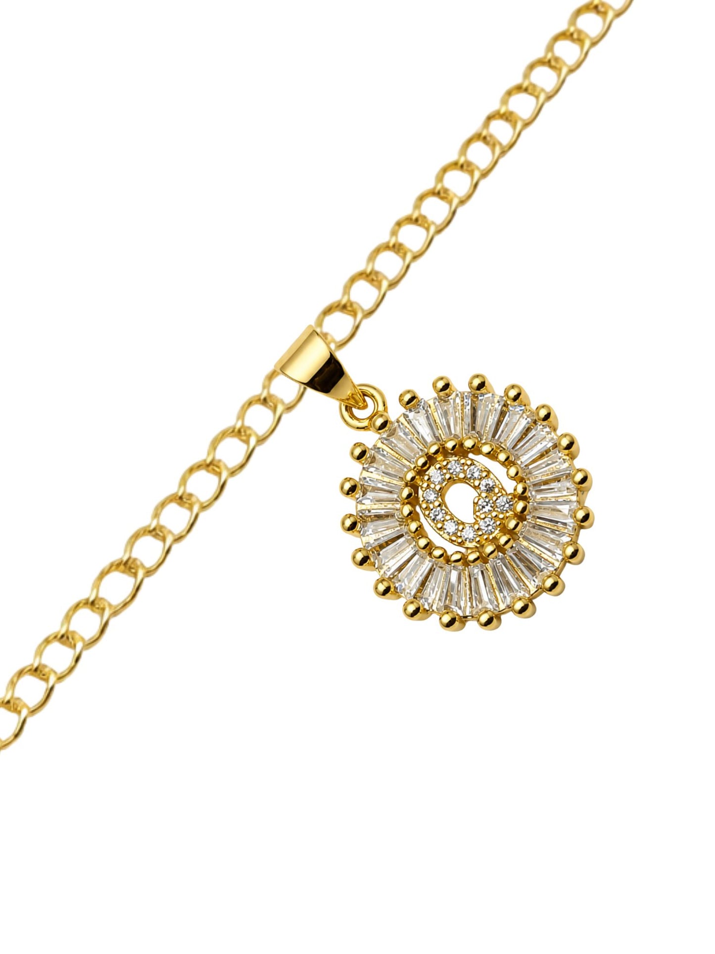 A TO Z Alphabet Circular Crystal Charm Initial Name Lumba Rakhi Bracelet For Bhaiya Bhabhi