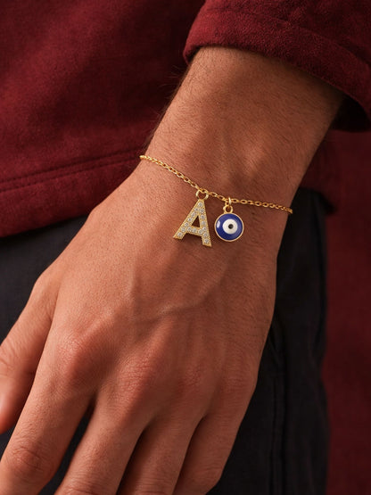 A TO Z Alphabet AD Initial Name Lumba Rakhi Bracelet For Bhaiya Bhabhi