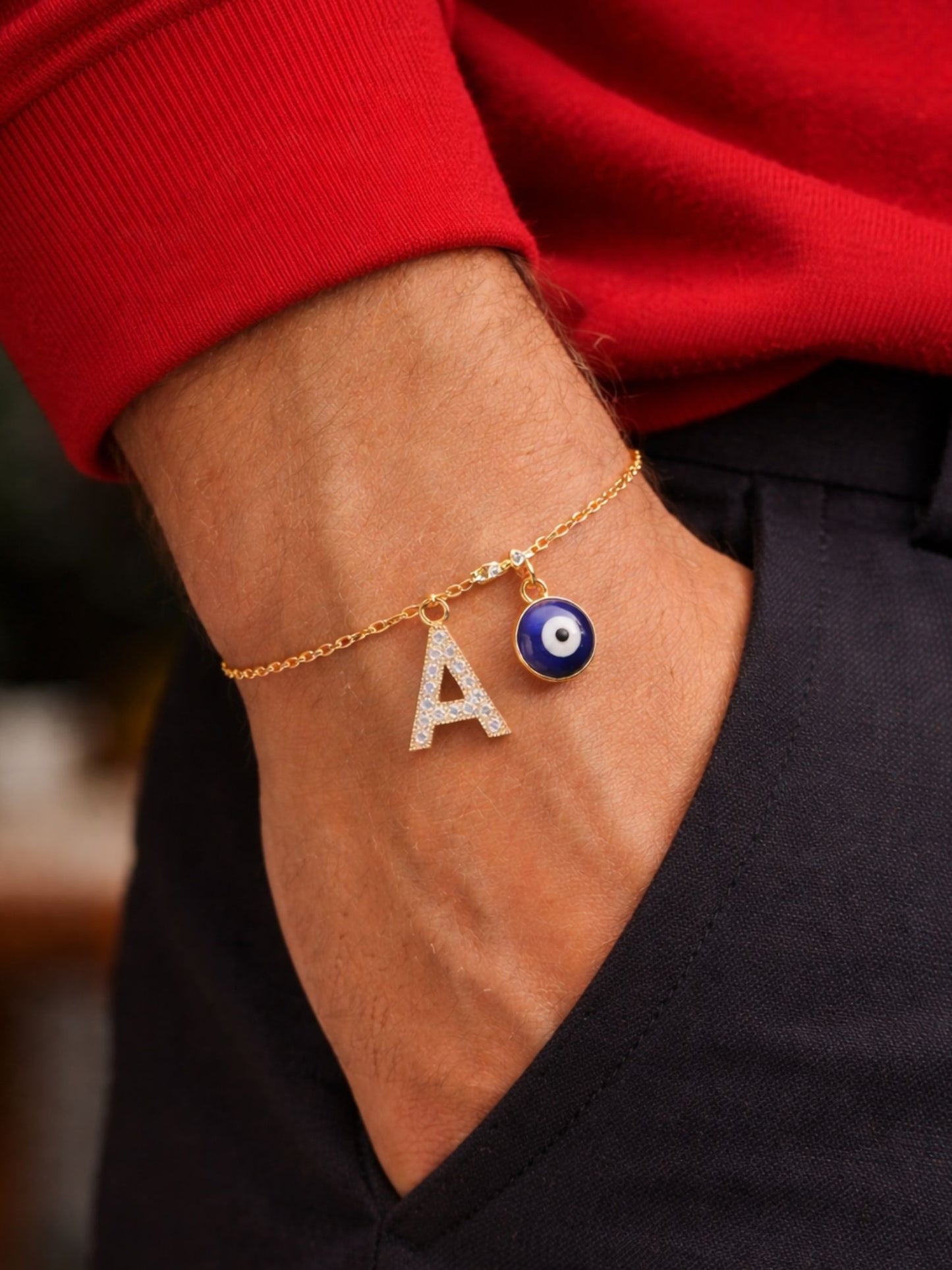 A TO Z Alphabet AD Initial Name Lumba Rakhi Bracelet For Bhaiya Bhabhi