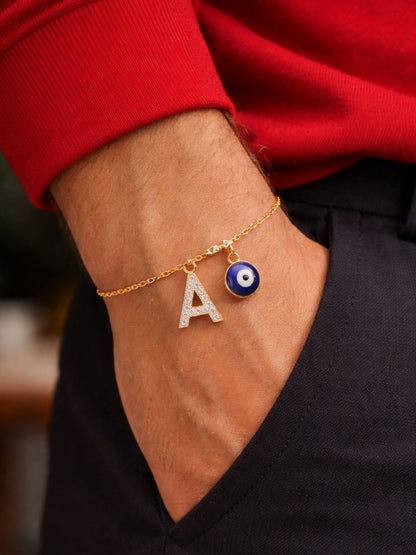 A TO Z Alphabet AD Initial Name Lumba Rakhi Bracelet For Bhaiya Bhabhi