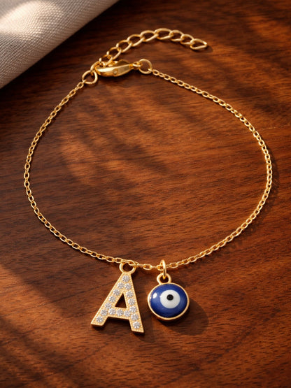 A TO Z Alphabet AD Initial Name Lumba Rakhi Bracelet For Bhaiya Bhabhi