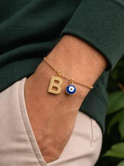A TO Z Alphabet AD Initial Name Lumba Rakhi Bracelet For Bhaiya Bhabhi